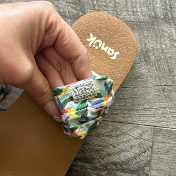 Sanuk #1124156 Sling Soft Top Floral Spring Sandal Women Size  8 green - Picture 8 of 10